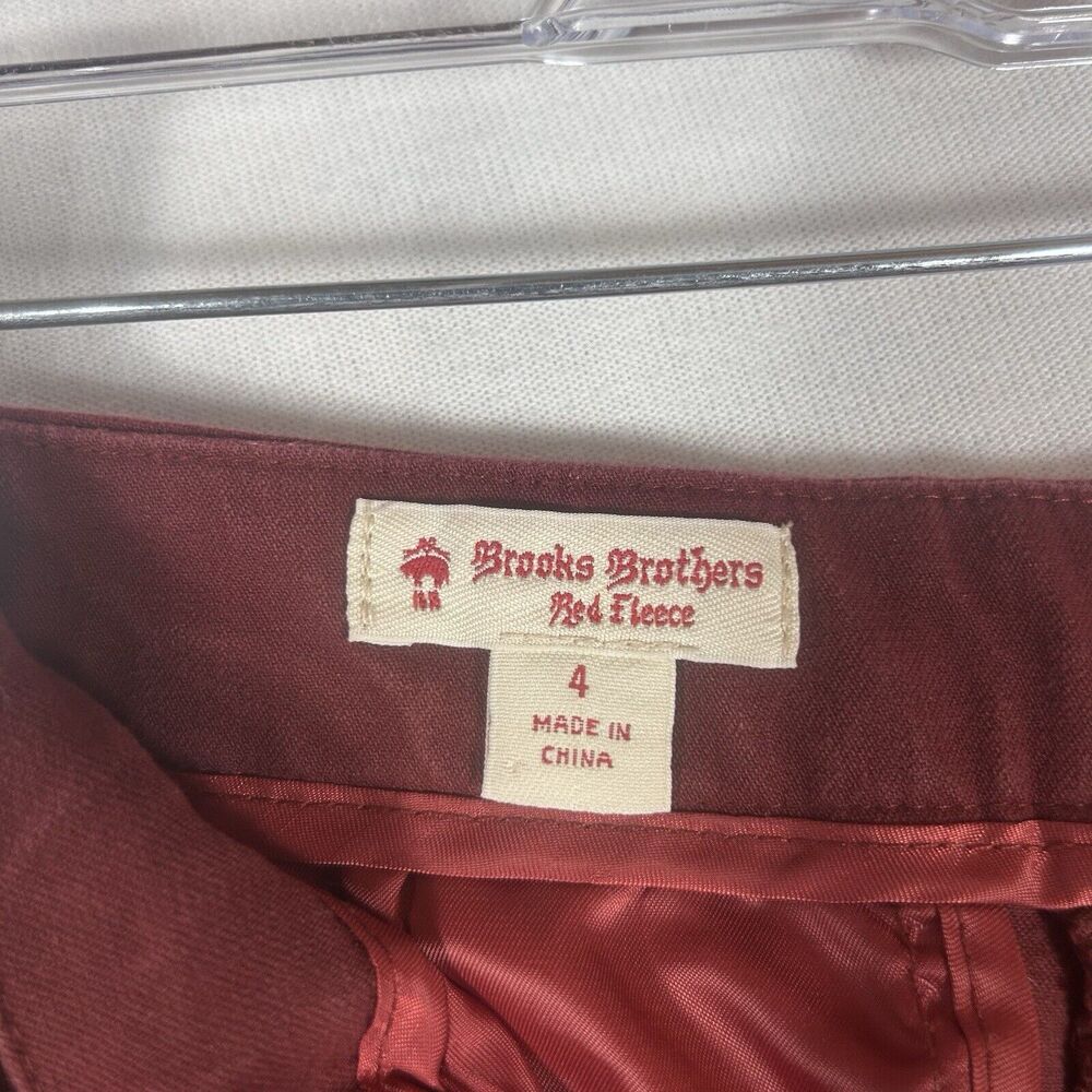 Brooks Brothers Red Fleece Trouser Pants Womens 4 Side Zip High Rise Dress Work - Picture 3 of 14